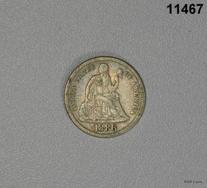1886 SEATED DIME VF+ SCARCE DATE! #11467