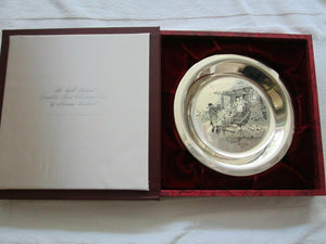 Norman Rockwell 1975 "HOME FOR CHRISTMAS" 925 Sterling Silver Plate by Fr. Mint