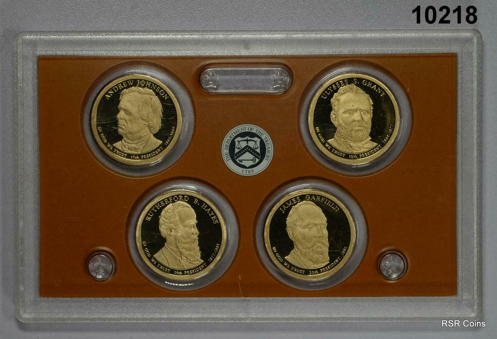 2011 S PROOF PRESIDENTIAL $1 4 COIN SET NO BOX/COA #10218