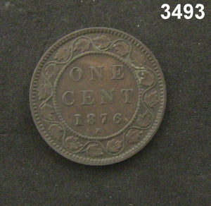1876 H CANADA ONE CENT AU! #3493