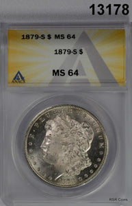 1879 S MORGAN SILVER DOLLAR ANACS CERTIFIED MS64 LOOKS MUCH BETTER! (PL) #13178
