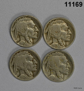 BUFFALO NICKEL 4 COIN LOT: 1917D (G), 1917 (VG), 1923 (F), 1919S (AG) #11169