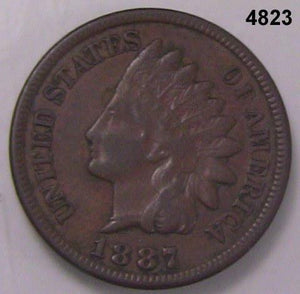 1887 INDIAN HEAD PENNY VERY FINE CHOCOLATE BROWN #4823