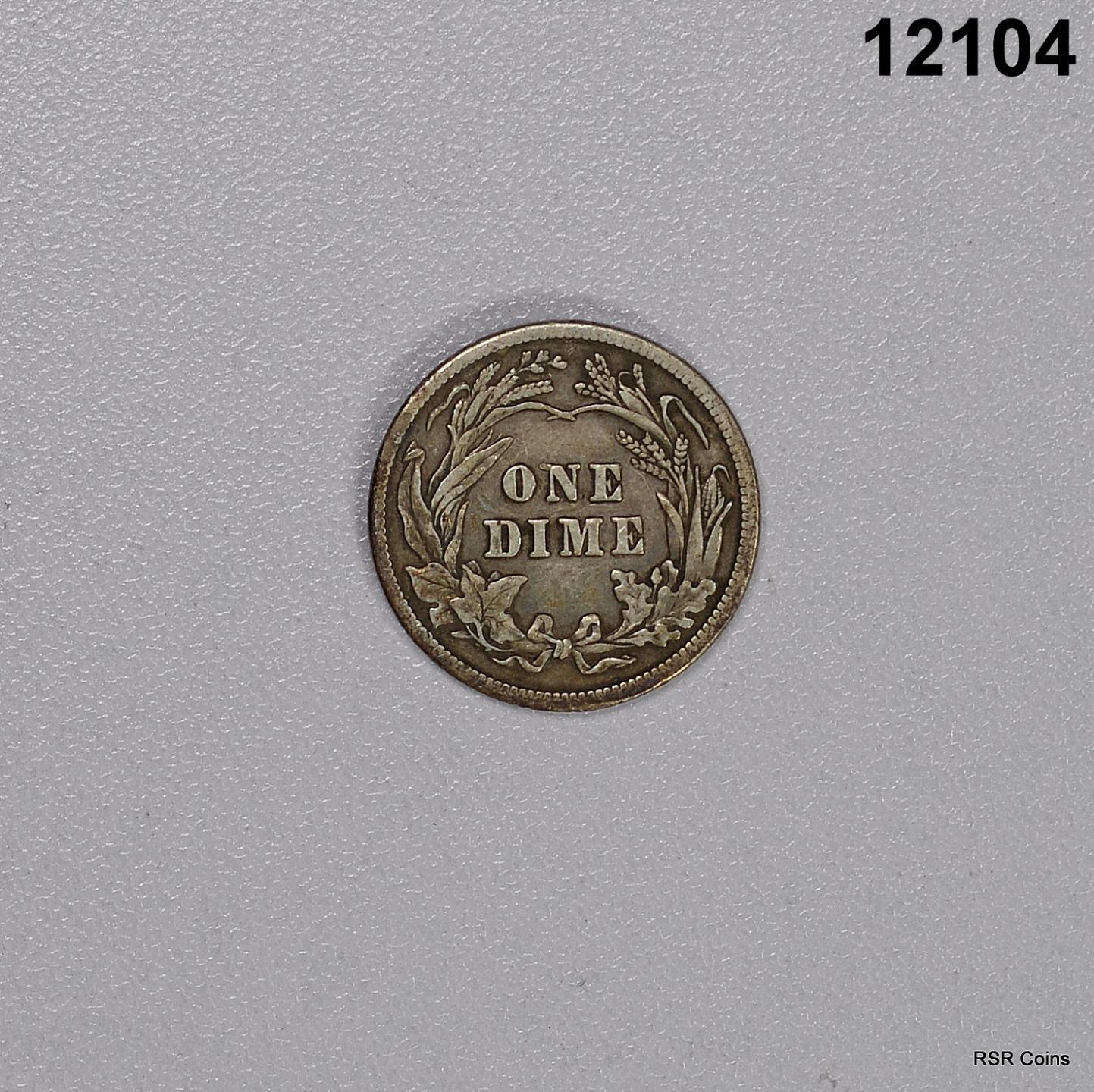 1915 BARBER DIME XF SCARCE! #12104