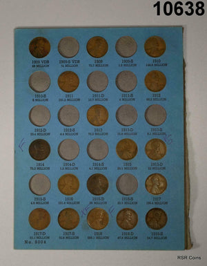 G-XF EARLY LINCOLN STARTER COLLECTOR 17 COIN SET AS SHOWN! #10638
