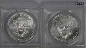 2016 & 2017 SILVER EAGLE SET ANACS CERTIFIED MS70 PERFECT! #12423
