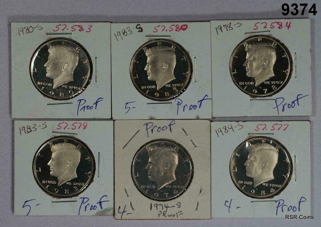 LOT OF 13 PROOF KENNEDY HALF PF65- 68+!! OLD LOT!! #9374