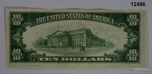 1934 A $10 GREEN SEAL BOSTON VF+ CRISP! #12486