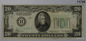 1934 A $20 FEDERAL RESERVE NOTE GREEN SEAL NEW YORK! VF! #11725