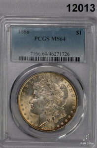 1886 MORGAN SILVER DOLLAR PCGS CERTIFIED MS64 FULL STRIKE ORANGE RIM! #12013