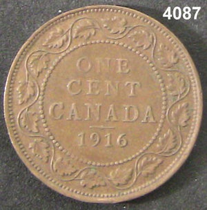 1916 CANADA LARGE CENT AU #4087