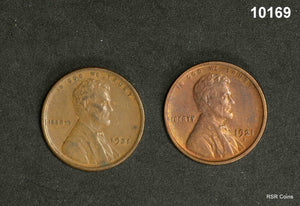 1921 AU, 1921 S AU RECOLORED 2 COIN LINCOLN CENT LOT #10169
