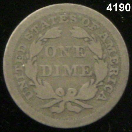 1852 10 CENT SEATED LIBERTY DIME VG #4190