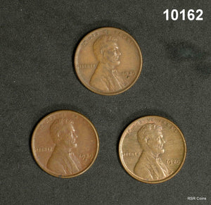 1929 CHOICE BU, 1929D XF, 1929S XF+ 3 COIN LINCOLN CENT LOT!! #10162