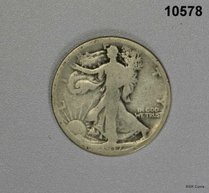 1917 S (REVERSE) WALKING HALF 90% SILVER #10578