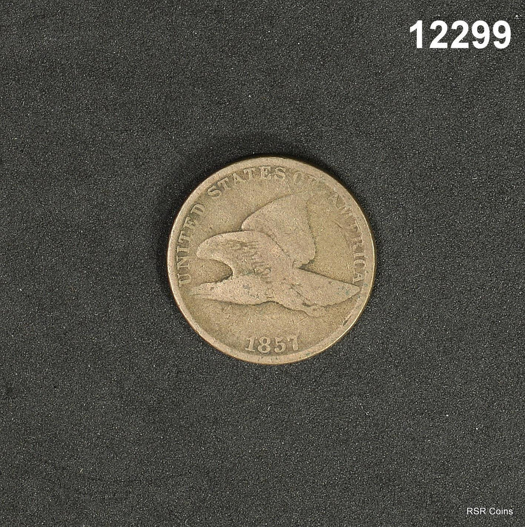 1857 FLYING EAGEL CENT VG! #12299