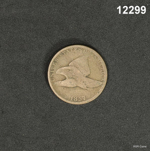 1857 FLYING EAGEL CENT VG! #12299