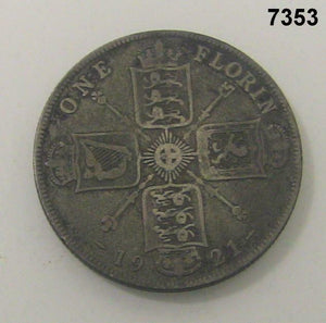 GREAT BRITAIN 1 FLORIN 1921 DECENT! #7353