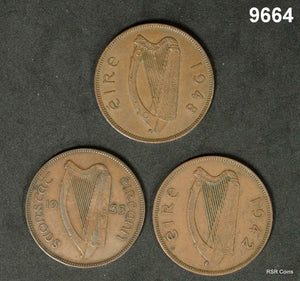 1935 & 42 & 48 IRELAND 3 PENNY LOT #9664