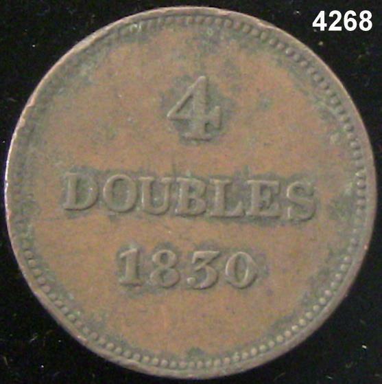1830 GUERNSEY 4 DOUBLES NICE DETAIL #4268