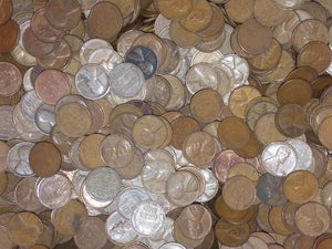 WHEAT CENTS UNSEARCHED 1000 + COINS GOOD + 6.75 lbs. TEENS thru 1958 with STEELS