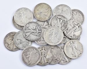ROLL Walking Liberty Half Dollar $10 Face Value 90% Silver Roll (20 Coin)
