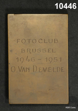 FOTO CLUB BRUSSELS MEDAL 1946-1951 O VAN DEVELDE OBVERSE: GIRL WITH PALM #10446