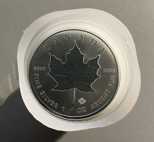 2015 Maple Leaf 9999 Silver Roll 25 Coins CHOICE BU