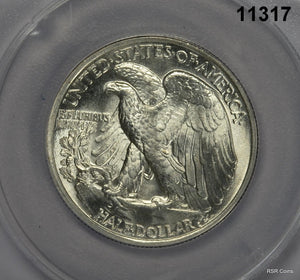 1947 WALKING LIBERTY HALF ANACS CERTIFIED MS60 CLEANED #11317