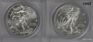 2016 & 2017 SILVER EAGLE SET ANACS CERTIFIED MS70 PERFECT! #12423