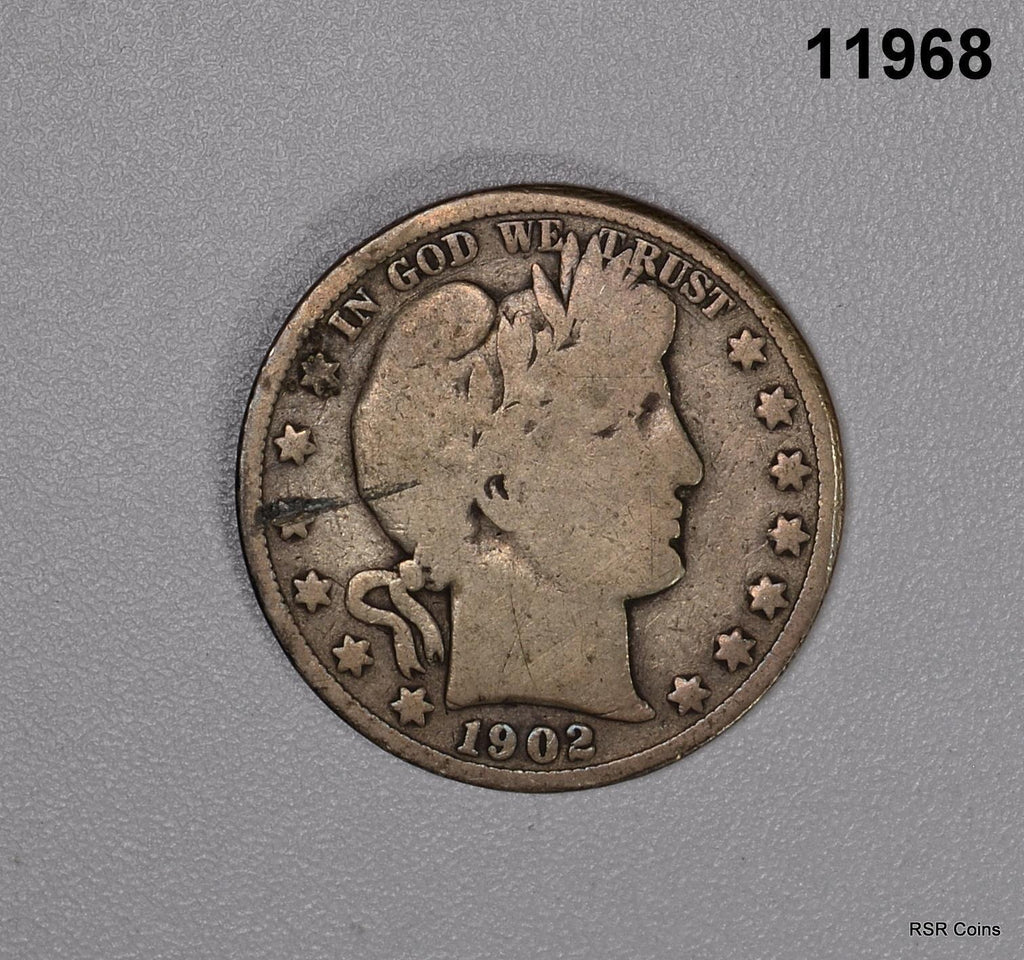 1902 S BARBER HALF VG #11968