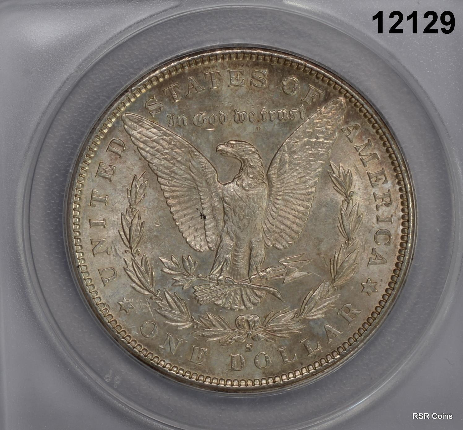 1881 S MORGAN SILVER DOLLAR COLORS! ANACS CERTIFIED AU58 LOOKS BETTER! #12129