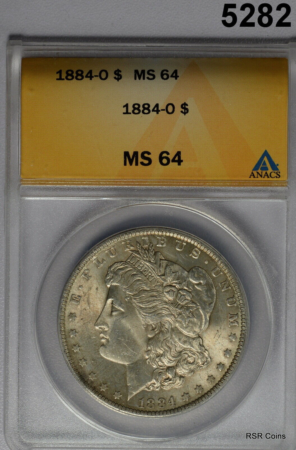 1884 O MORGAN SILVER DOLLAR ANACS CERTIFIED MS64 ORIGINAL FROSTY! COLORS!  #5282