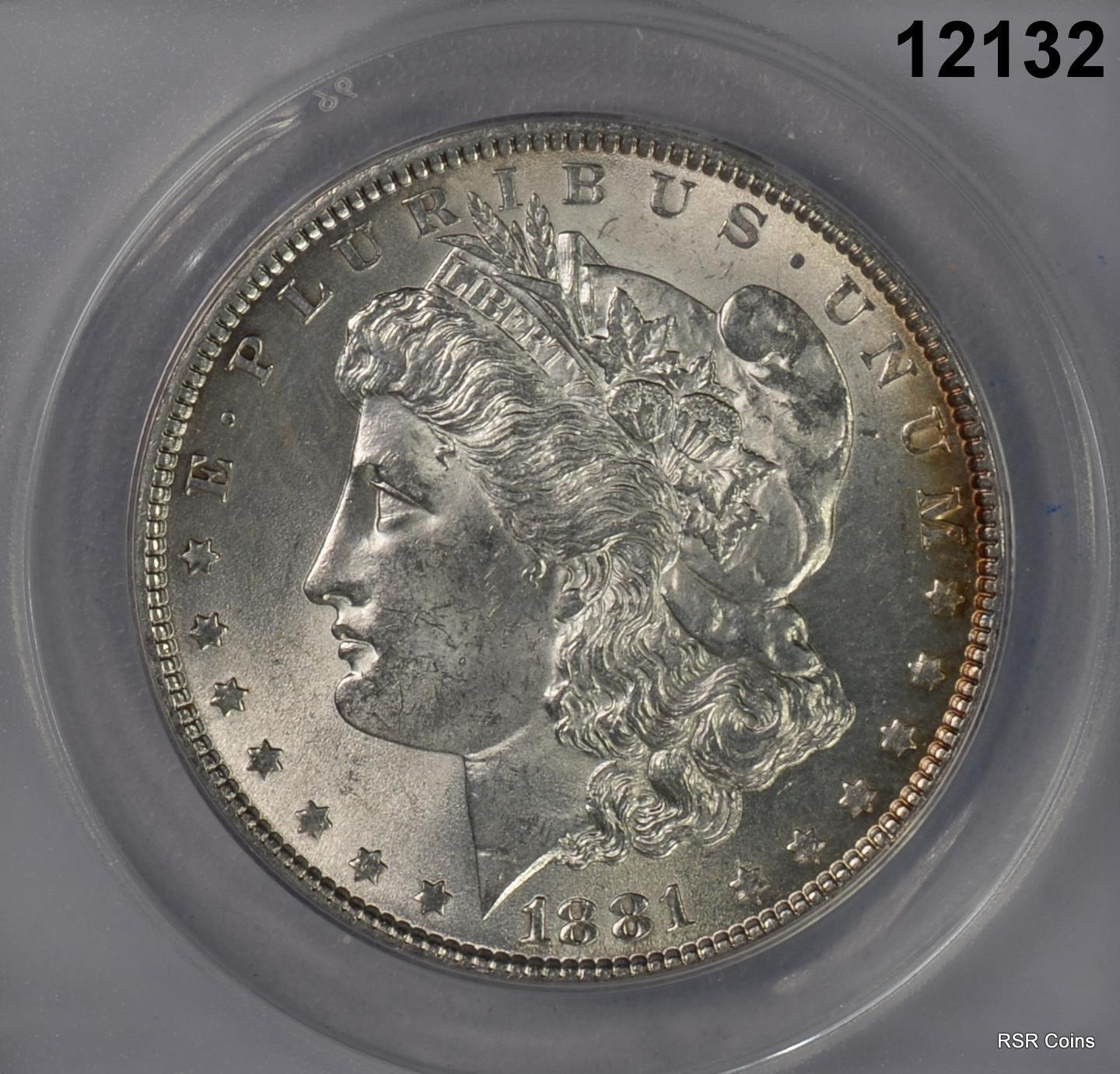 1881 MORGAN SILVER DOLLAR ANACS CERTIFIED MS60 CLEANED LOOKS BETTER! #12132