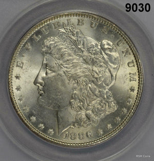 1886 MORGAN SILVER DOLLAR ANACS CERTIFIED MS63 BLAST WHITE! #9030