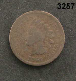 1869 INDIAN HEAD PENNY GOOD BETTER DATE! #3257
