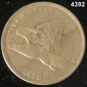 1858 FLYING EAGLE CENT XF SCARCE! #4392