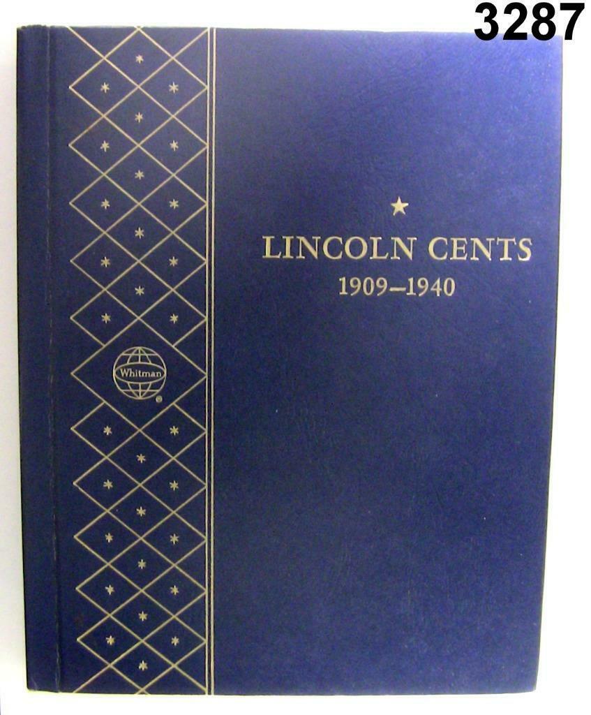 1909-1940 LINCOLN CENTS IN WHITMAN ALBUM 56 COINS GRADE VG - AU!! #3287