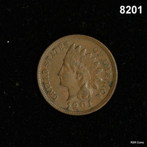 1901 INDIAN HEAD CENT AU LIBERTY AND NEAR 4 DIAMONDS #8201