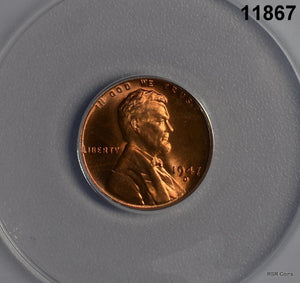 1947 D LINCOLN CENT ANACS CERTIFIED MS66 RD! FINE RED! #11867