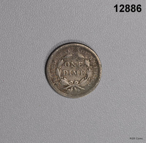 1853 LIBERTY SEATED DIME FINE SCRATCHED #12886