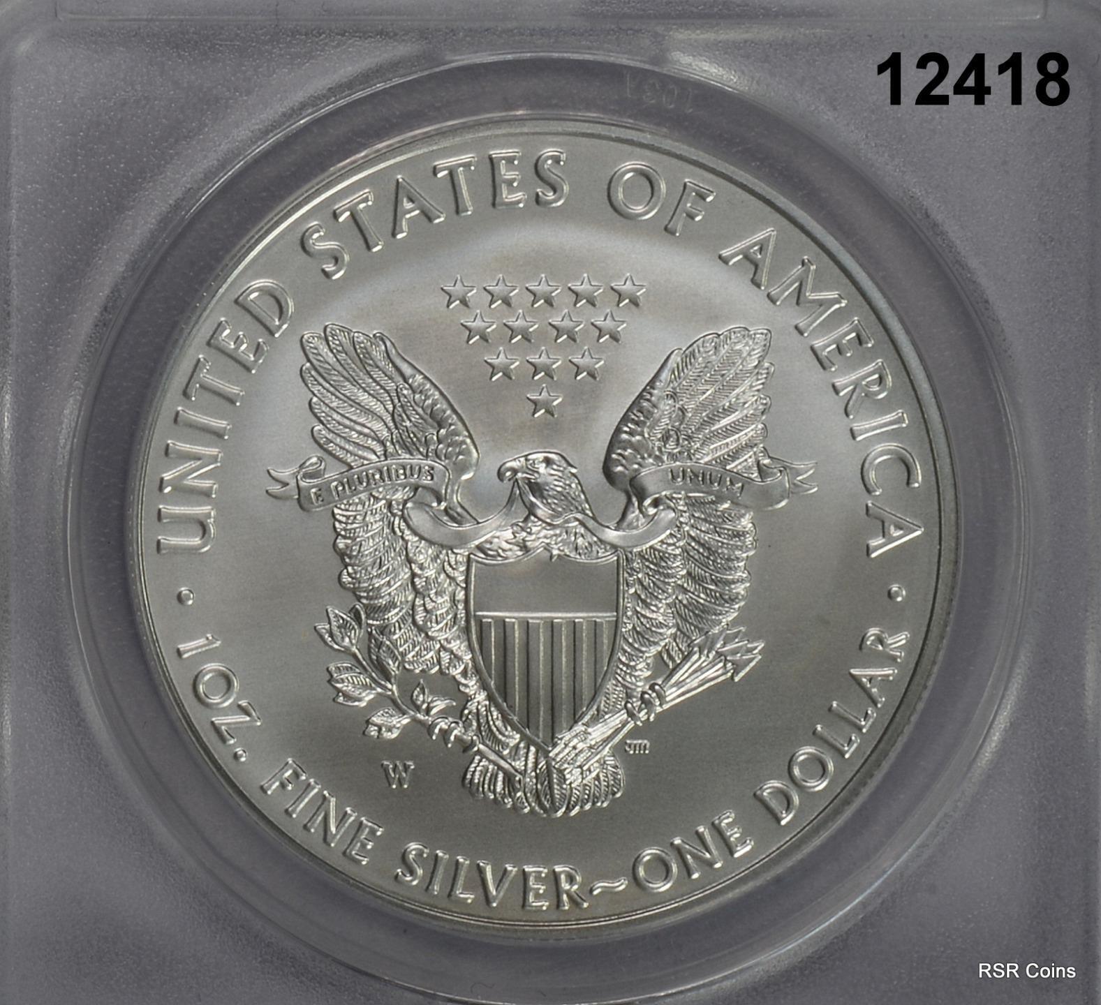 2019 W BURNISHED SILVER EAGLE ANACS CERTIFIED SP70 PERFECTION!! #12418