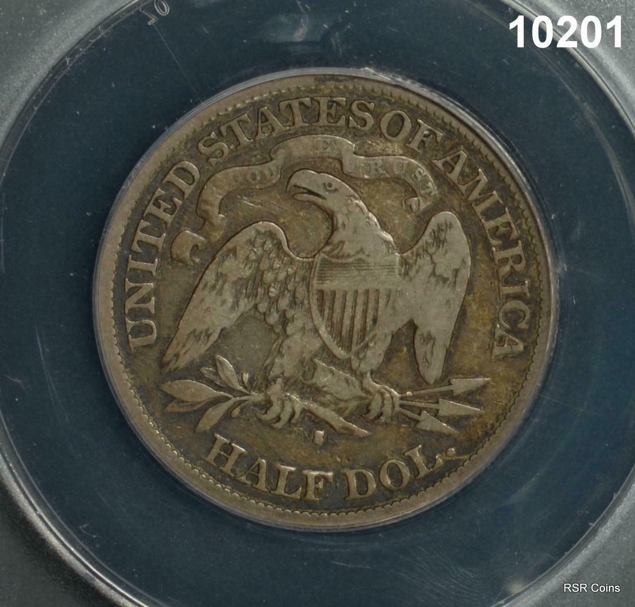1877 S SEATED HALF DOLLAR ANACS CERTIFIED VG10 ORIGINAL! #10201