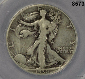 1938 D WALKING LIBERTY HALF DOLLAR ANACS CERTIFIED VG8 #8573