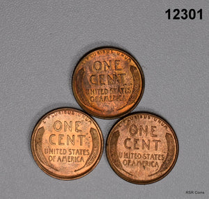 1936 P-D-S 3 COIN BU SET LINCOLN CENTS #12301
