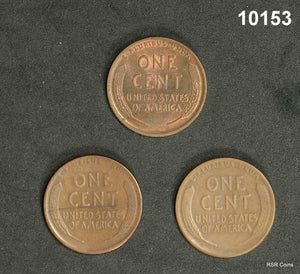 1917 CHOICE BU RB, 1917D VF, 1917S VF 3 COIN LINCOLN CENT LOT NICE! #10153
