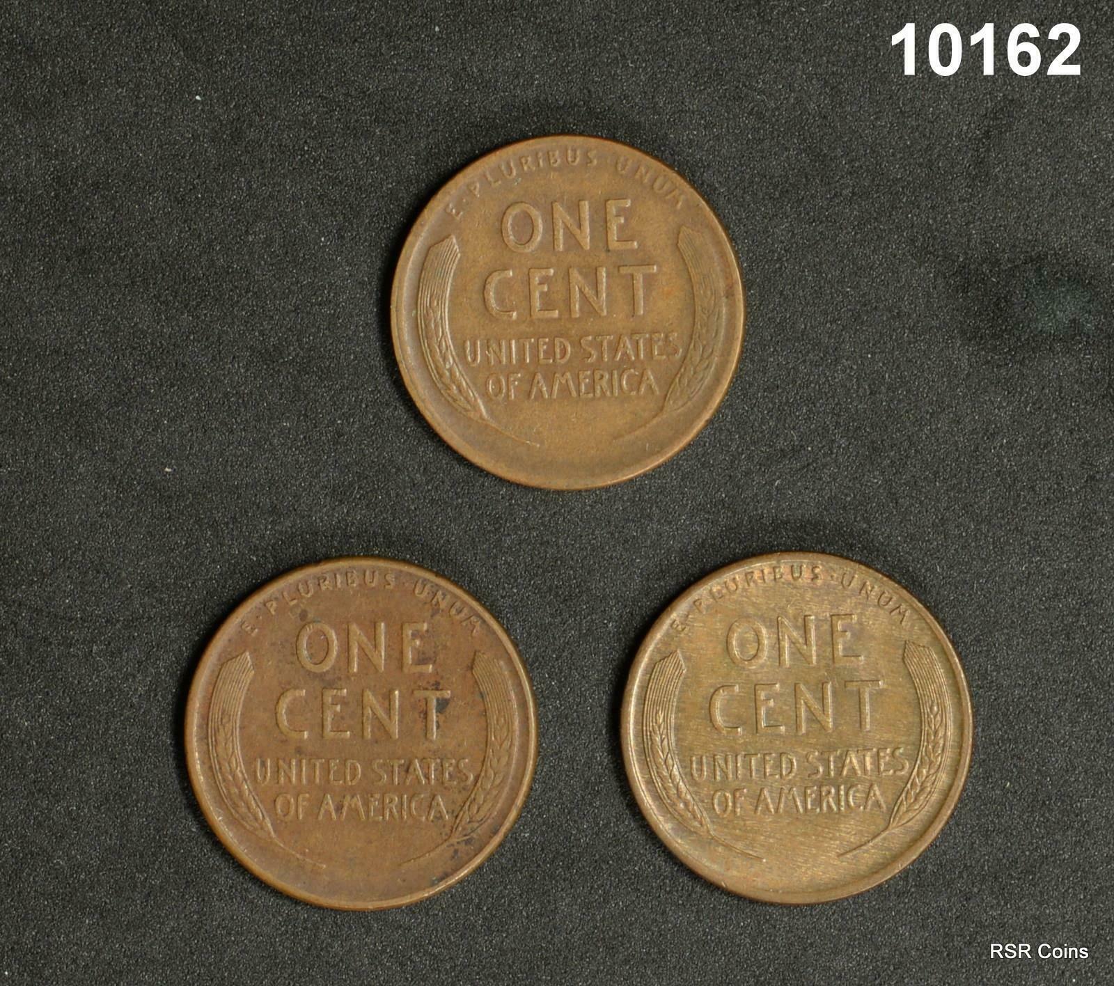 1929 CHOICE BU, 1929D XF, 1929S XF+ 3 COIN LINCOLN CENT LOT!! #10162