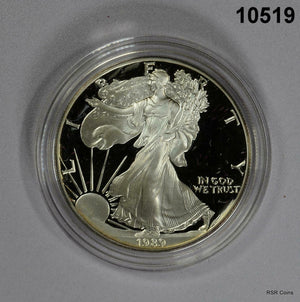 1989 PROOF GEM SILVER EAGLE WITH COA & BOX! #10519