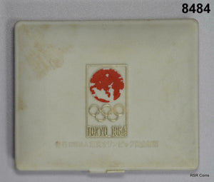 1964 TOKYO XVIII OLYMPIAD .925 STERLING SILVER MEDAL, BOX & COA 18.7GR #8484