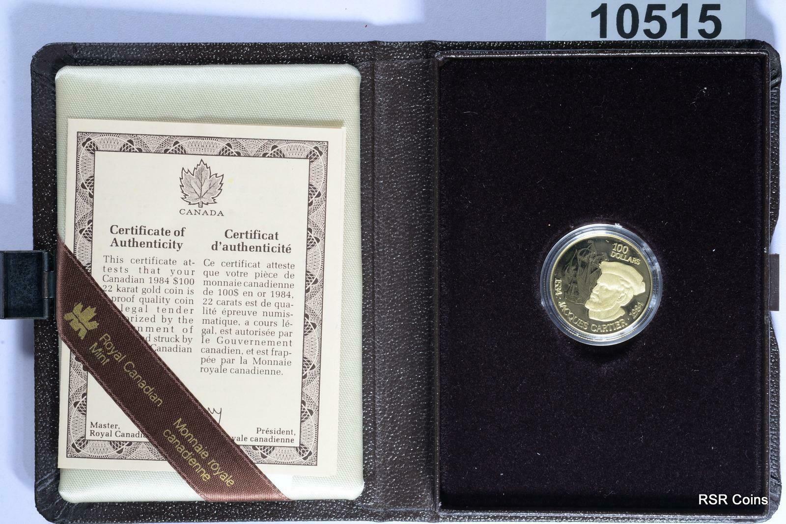 CANADA 1984 1/2OZ PURE GOLD $100 COIN BOX & COA! COIN PERFECT! #10515